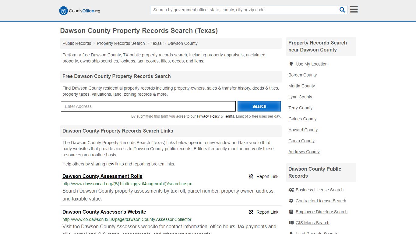 Dawson County Property Records Search (Texas) - County Office